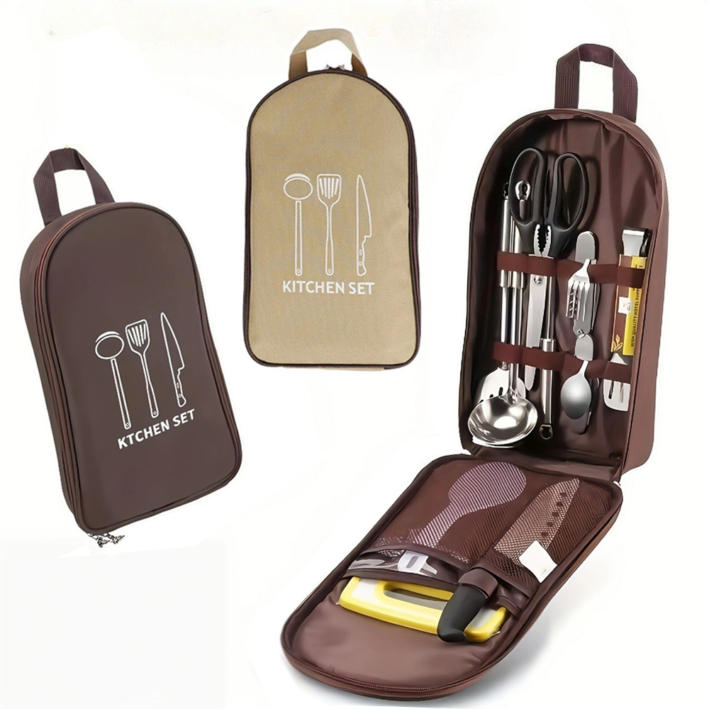 Camping Cooking Utensil Bag - Portable Outdoor Cook Bag Camping Storage