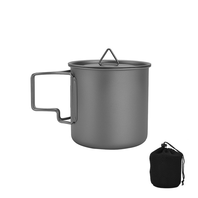 Camping Cooking And Eating - Titanium Camping Mug with Folding Handle