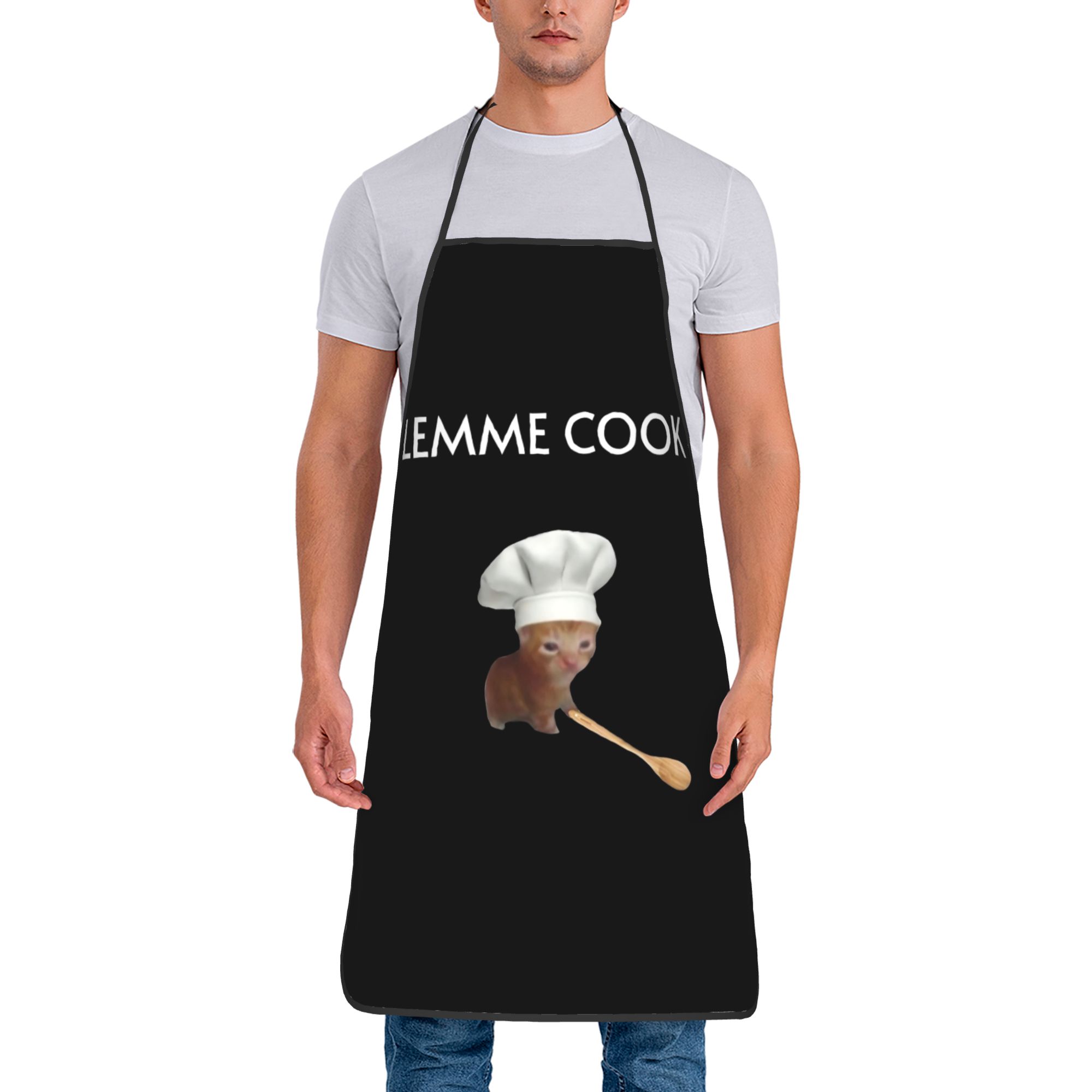 Camping Cooking Apron - Chef Cat Kitten Meme Lemme Cook