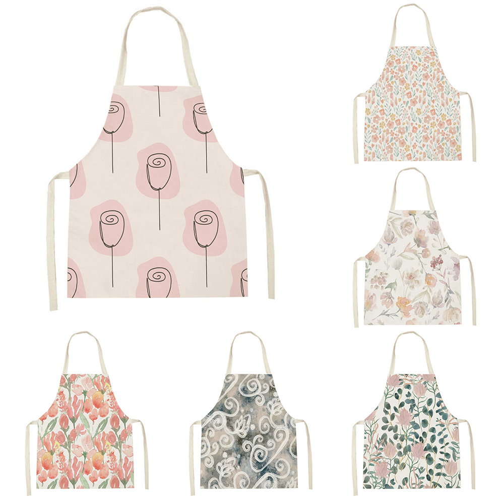 Camping Cooking Apron - Pink tulip kitchen apron Cleaning floral