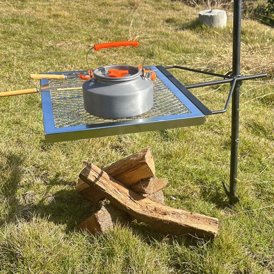 Camping Cooking Without Fire - 360 ° Adjustable Rotating Campfire Grill,