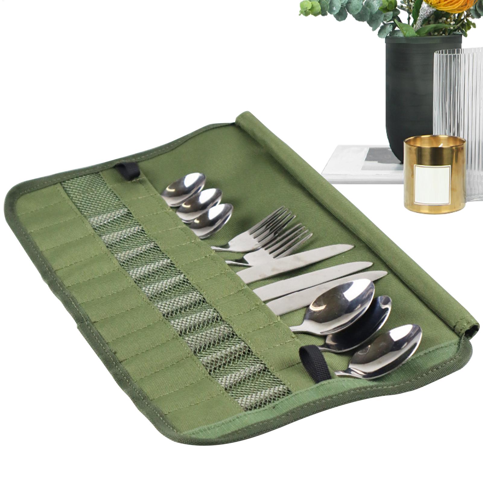 Camping Cooking Utensil Bag - Camping Tableware Roll Bag Camping Travel