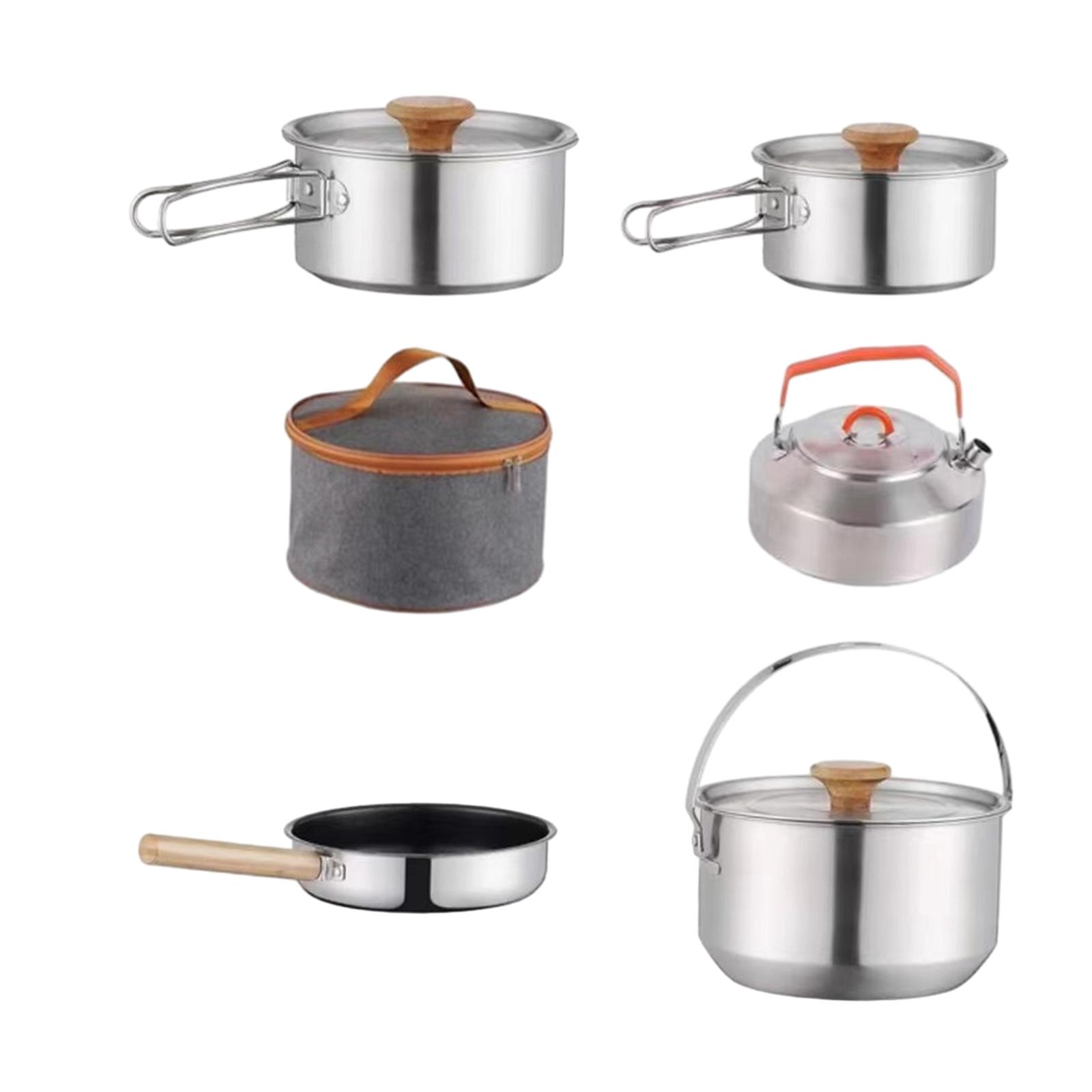 Camping Cooking Utensil Bag - Camping Cookware Kit Outdoor Pot Lightweight