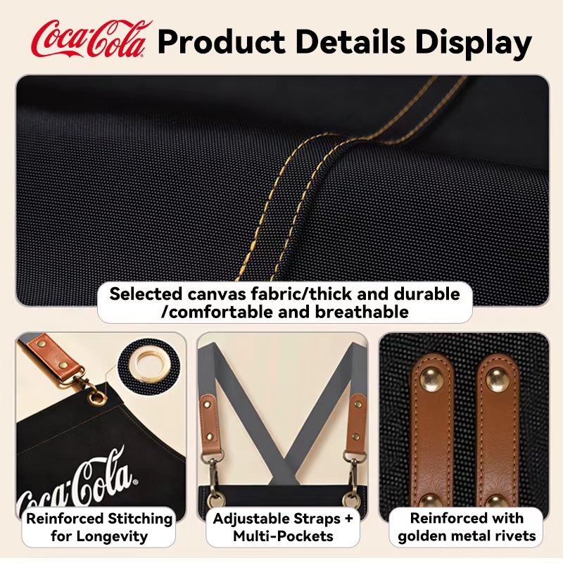 COKE Kitchen Apron for Women M - Camping Cooking Apron 评论和价格