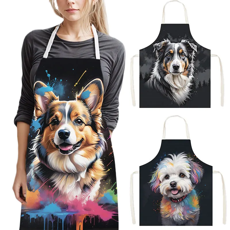 Colorful Dog Portrait Kitchen  - Camping Cooking Apron 评论和价格