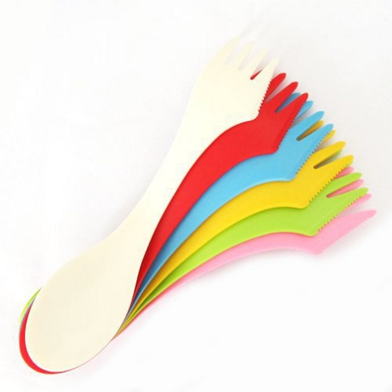 6PCS 3-in-1 Camp Utensils Set  - Camping Cooking And Eating 评论和价格