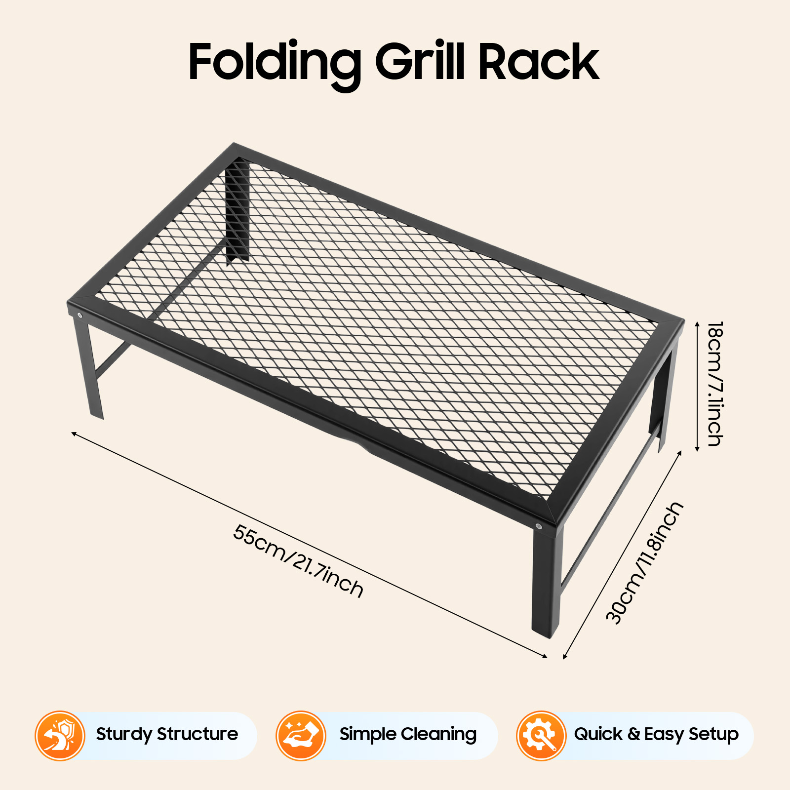 Portable Foldable Camping Gril - Camping Cooking Grate 评论和价格