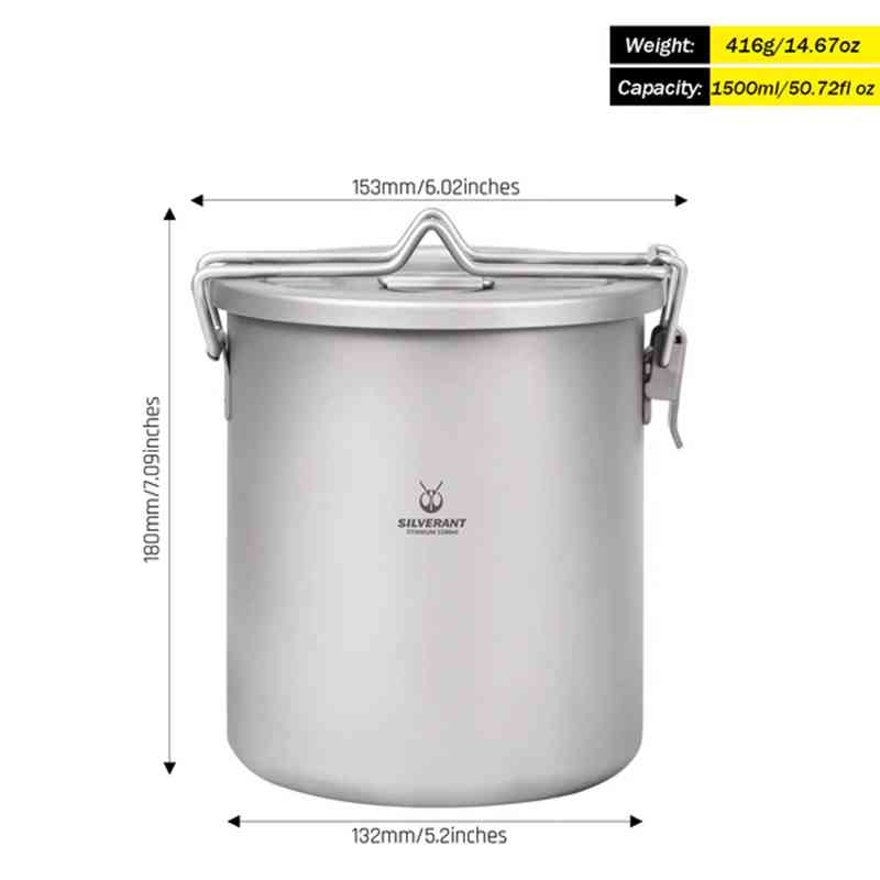 Silverant Camping Titanium Pot - Camping Cooking Set With Bag 评论和价格