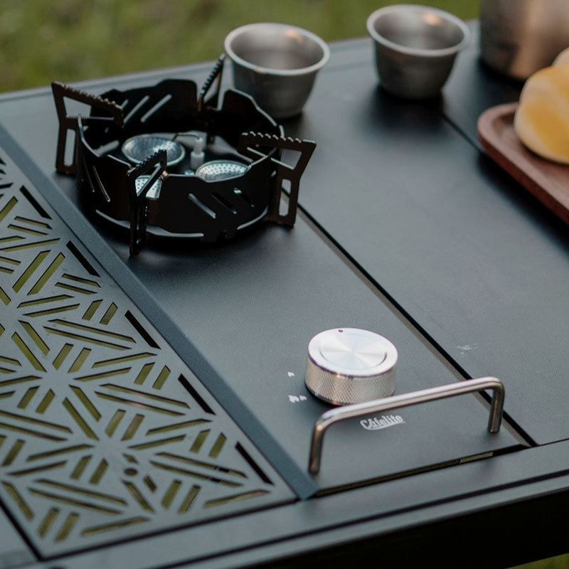 Mini Split Gas Stove Half Unit - Camping Cooking Table With Windshield 评论和价格