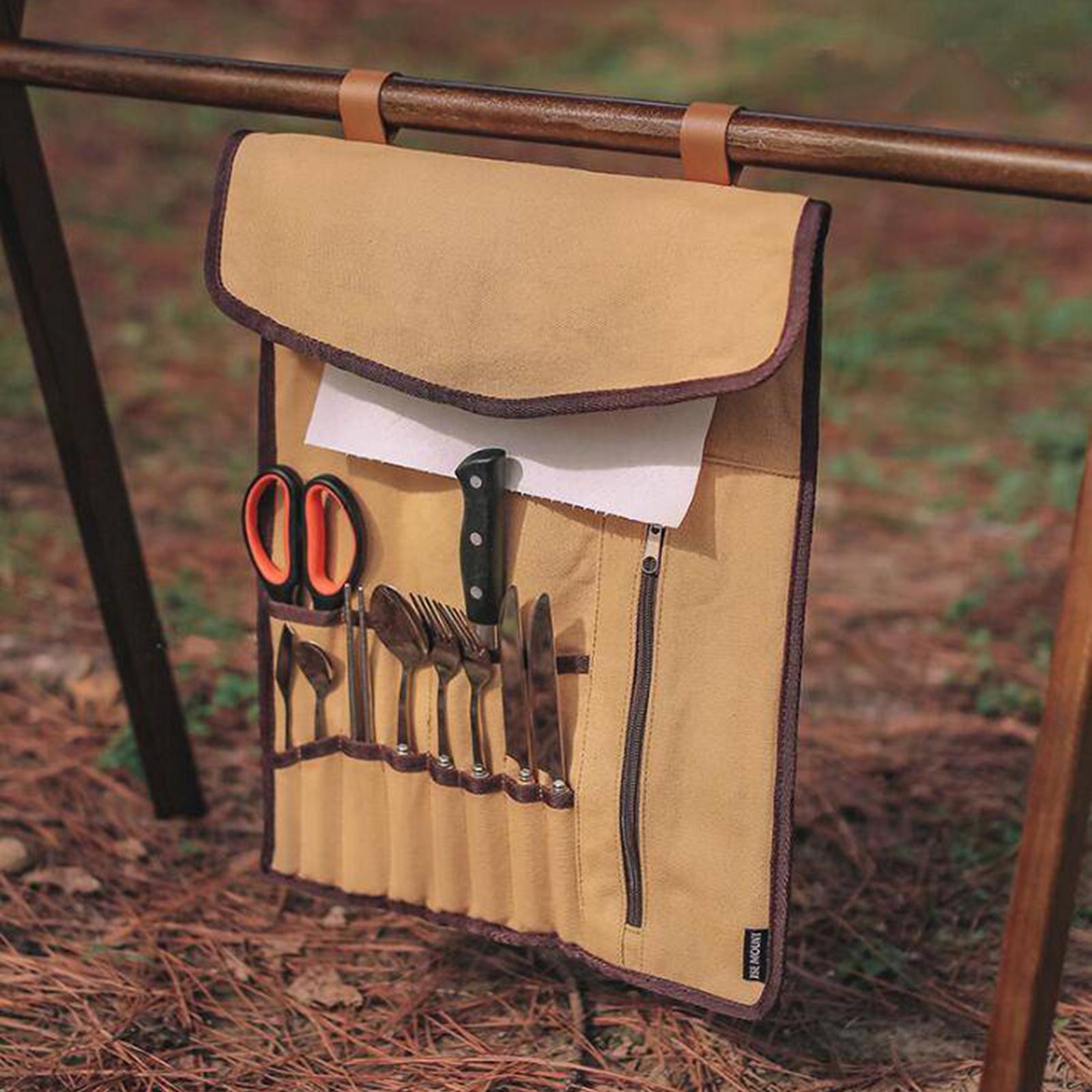 Portable Camping Utensil Roll  - Camping Cooking Utensil Bag 评论和价格