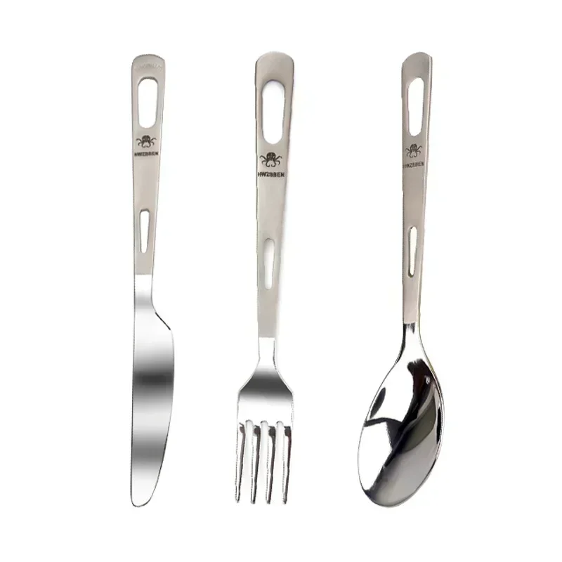 HWZBBEN Titanium Fork Spoon Kn - Camping Cooking And Eating 评论和价格