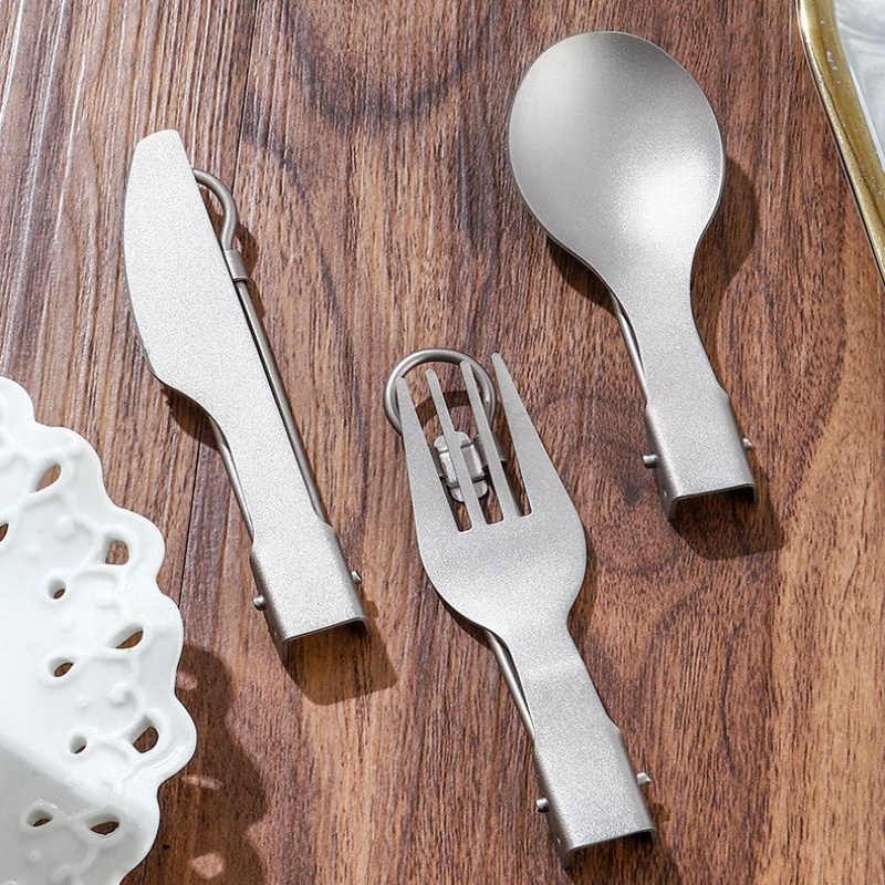 Titanium Foldable Utensil Set  - Camping Cooking And Eating 评论和价格