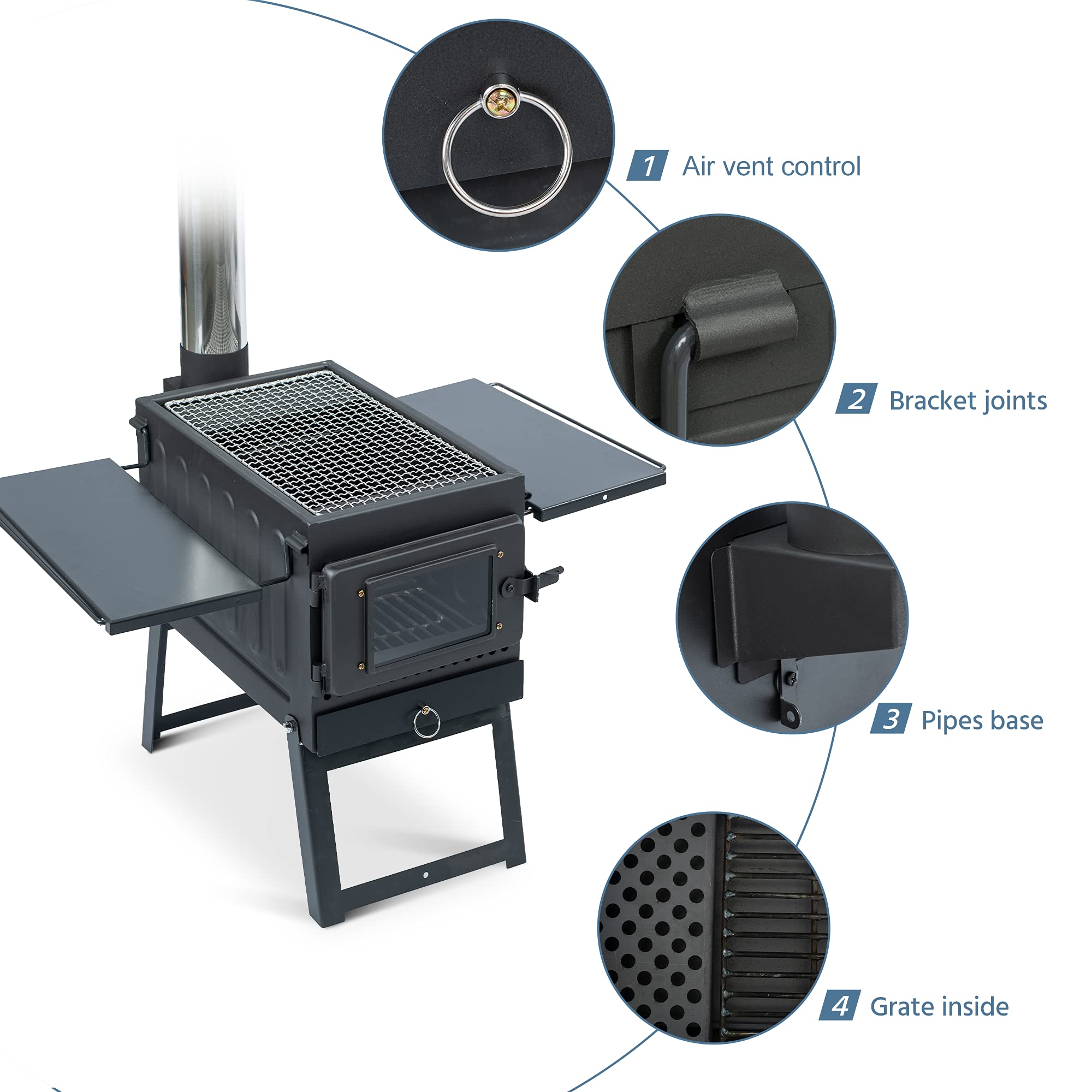 Portable Wood-Burning Camping  - Camping Cooking Grate 评论和价格