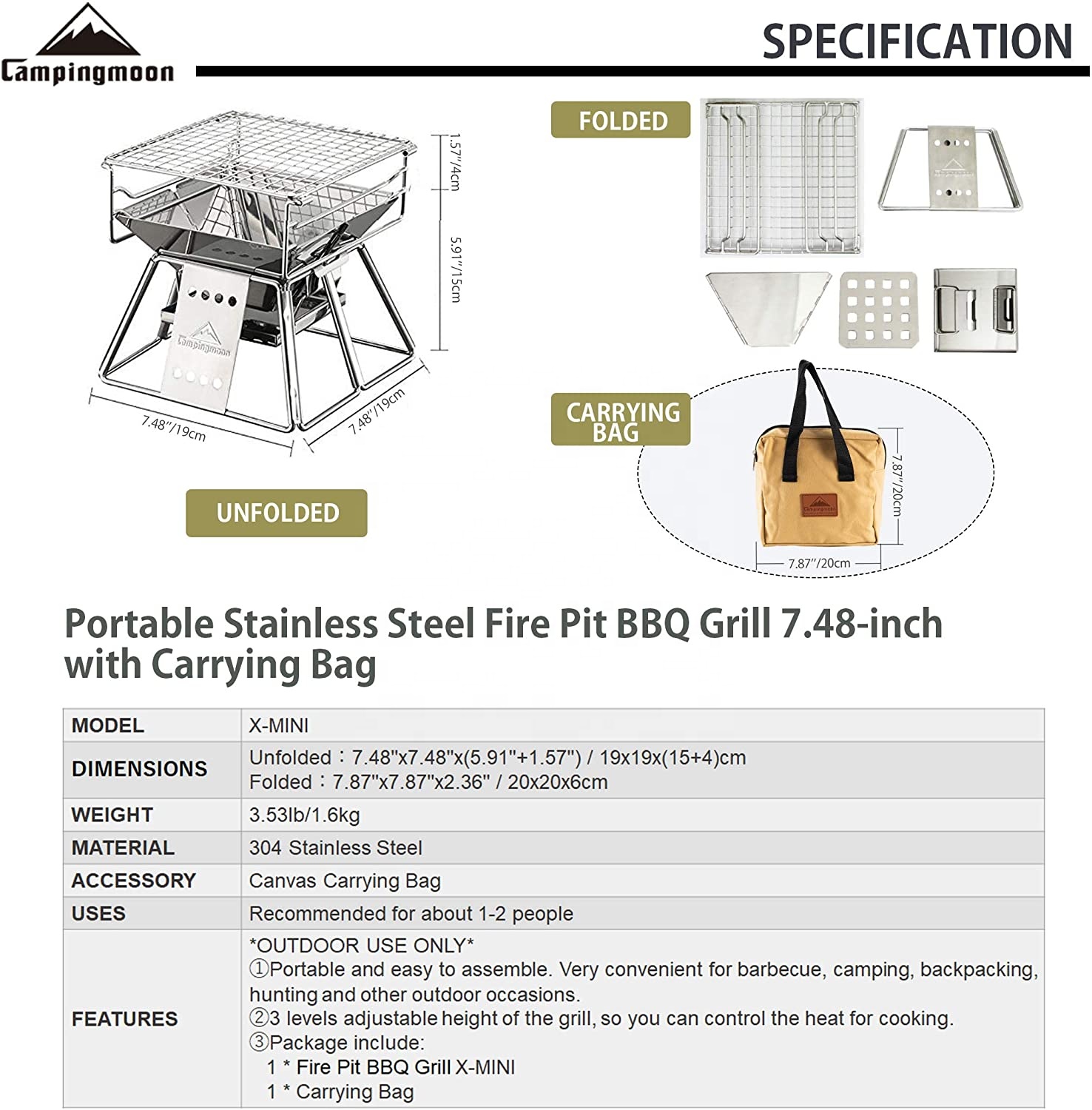 Campingmoon Outdoor Camping Bb - Camping Cooking Burner 评论和价格