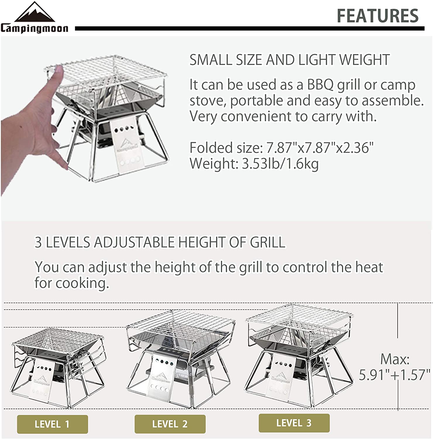Campingmoon Outdoor Camping Bb - Camping Cooking Burner 评论和价格