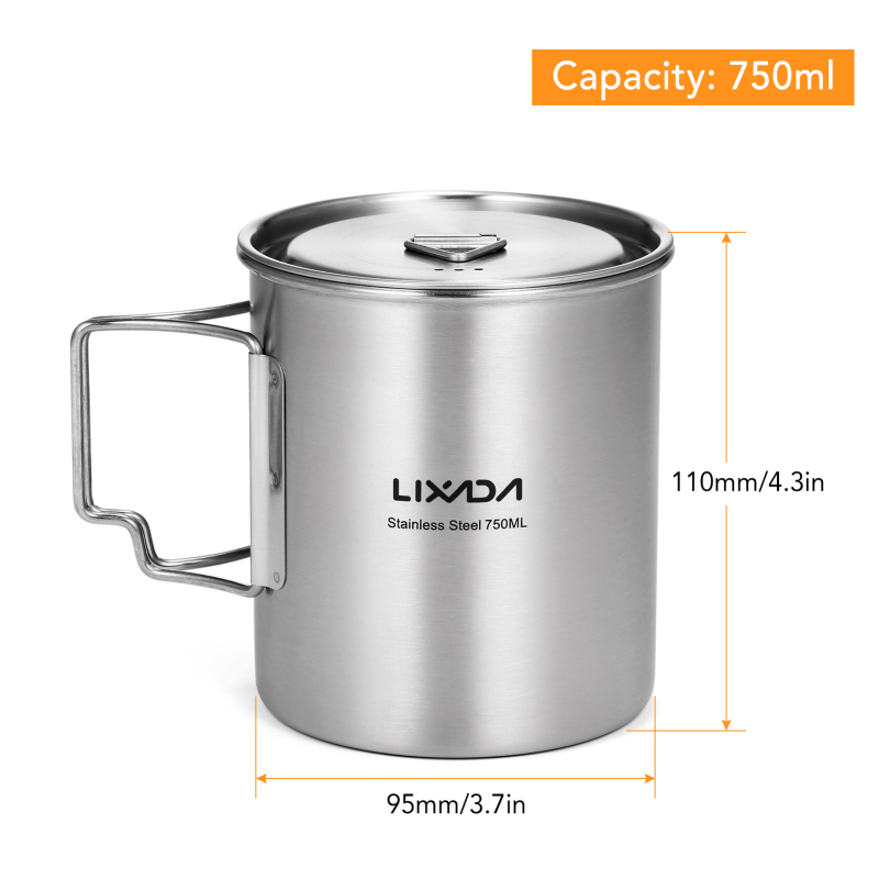 Lixada 750ml Cup Outdoor Stain - Camping Cooking Set With Bag 评论和价格