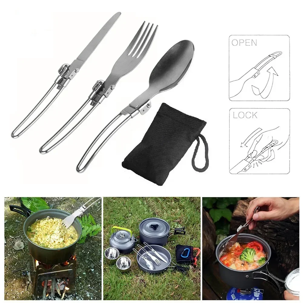 1 Set Outdoor Camping Picnic C - Camping Cooking Set With Bag 评论和价格