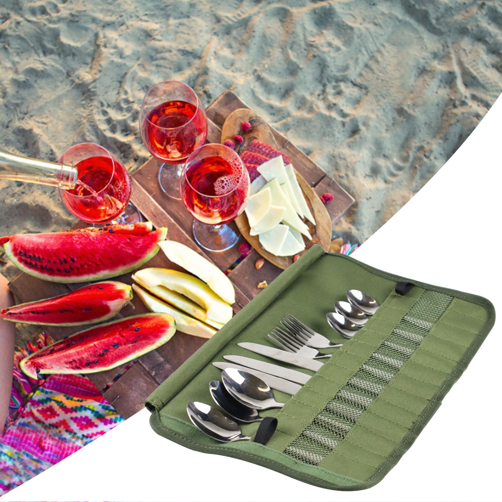 Camping Tableware Roll Bag Cam - Camping Cooking Utensil Bag 评论和价格