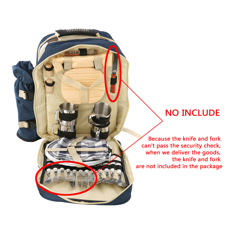 Portable 4 Persons Picnic Back - Camping Cooking Set With Bag 评论和价格