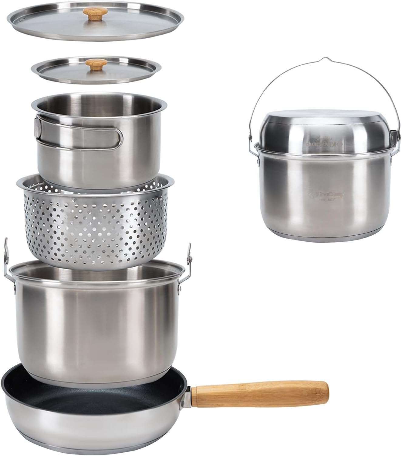 304 Stainless Steel Camping Co - Camping Cooking Set With Bag 评论和价格