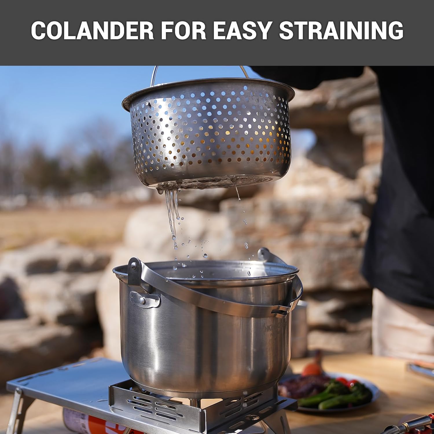304 Stainless Steel Camping Co - Camping Cooking Set With Bag 评论和价格