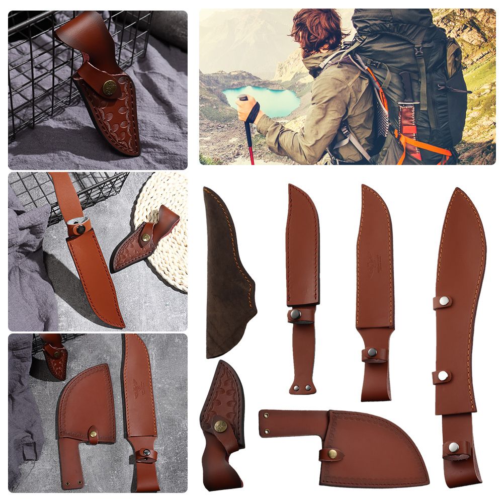 Brown Leather Sheath Holder Po - Camping Cooking Knife 评论和价格