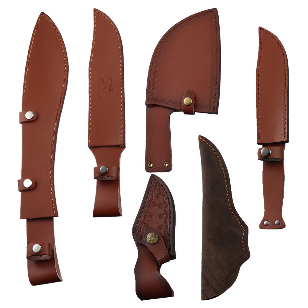 Brown Leather Sheath Holder Po - Camping Cooking Knife 评论和价格