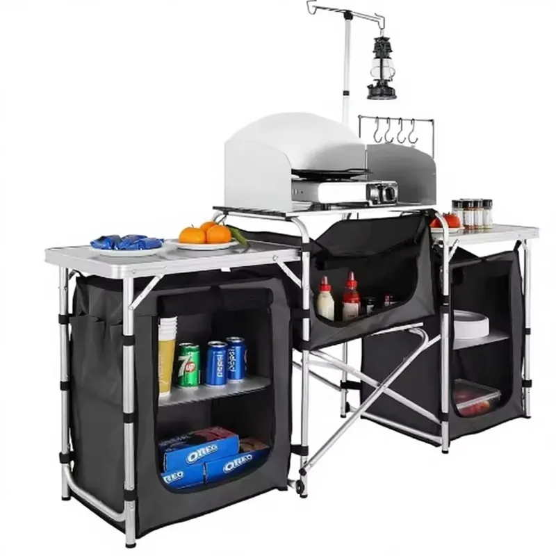 Wholesale Large Aluminum Outdo - Camping Cooking Table With Windshield 评论和价格