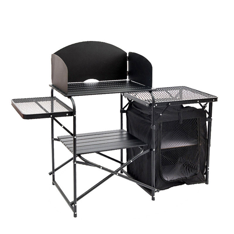 Factory Wholesale Portable Out - Camping Cooking Table With Windshield 评论和价格